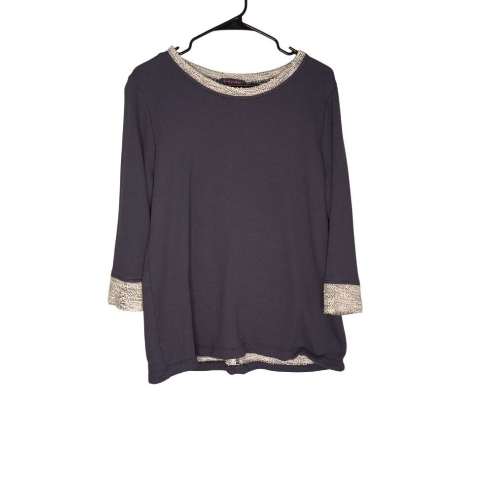 FRESH PRODUCE Deep Dive BLUE Sunset French Terry Sweatshirt Women's Size Medium